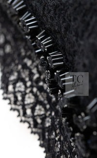 CHANEL 09C Black Jewel Embellished Mesh Lesage Tweed Cardigan Jacket 34 シャネル ブラック ジュエリー ビーズ メッシュレース カーディガン ジャケット 即発
