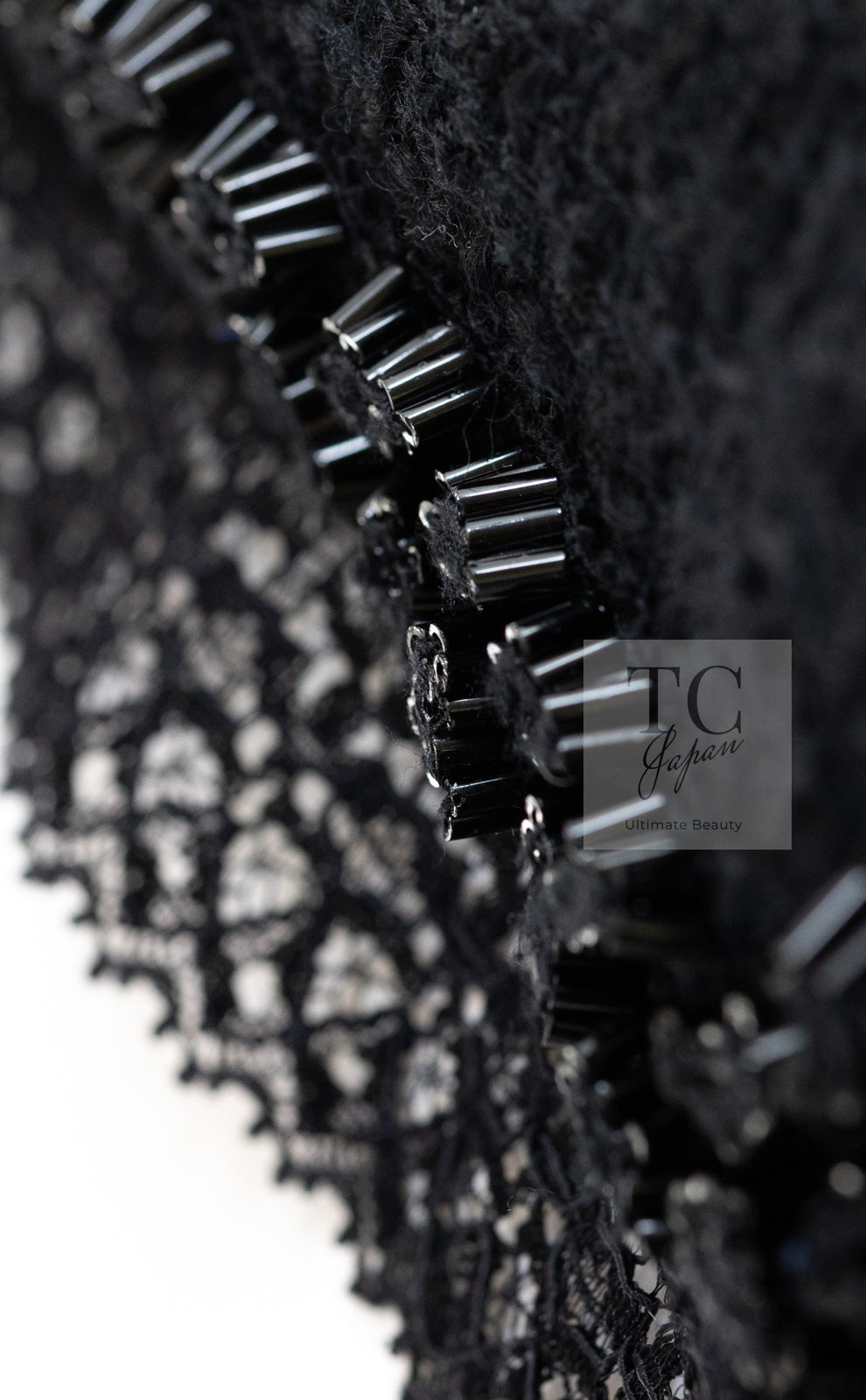 CHANEL 09C Black Jewel Embellished Mesh Lesage Tweed Cardigan Jacket 34 シャネル ブラック ジュエリー ビーズ メッシュレース カーディガン ジャケット 即発