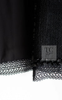 CHANEL 09C Black Jewel Embellished Mesh Lesage Tweed Cardigan Jacket 34 シャネル ブラック ジュエリー ビーズ メッシュレース カーディガン ジャケット 即発