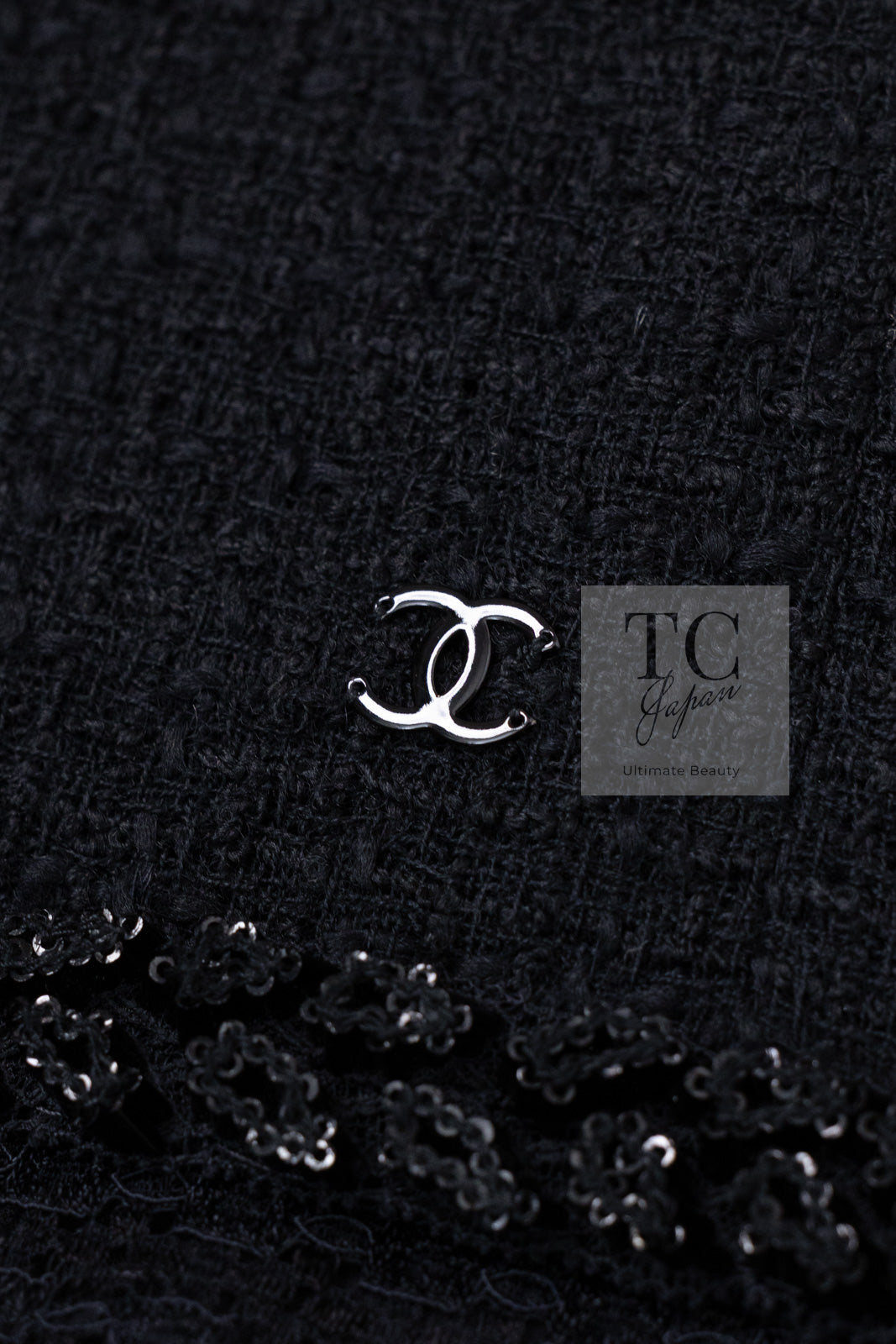 CHANEL 09C Black Jewel Embellished Mesh Lesage Tweed Cardigan Jacket 34 シャネル ブラック ジュエリー ビーズ メッシュレース カーディガン ジャケット 即発