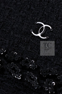 CHANEL 09C Black Jewel Embellished Mesh Lesage Tweed Cardigan Jacket 34 シャネル ブラック ジュエリー ビーズ メッシュレース カーディガン ジャケット 即発