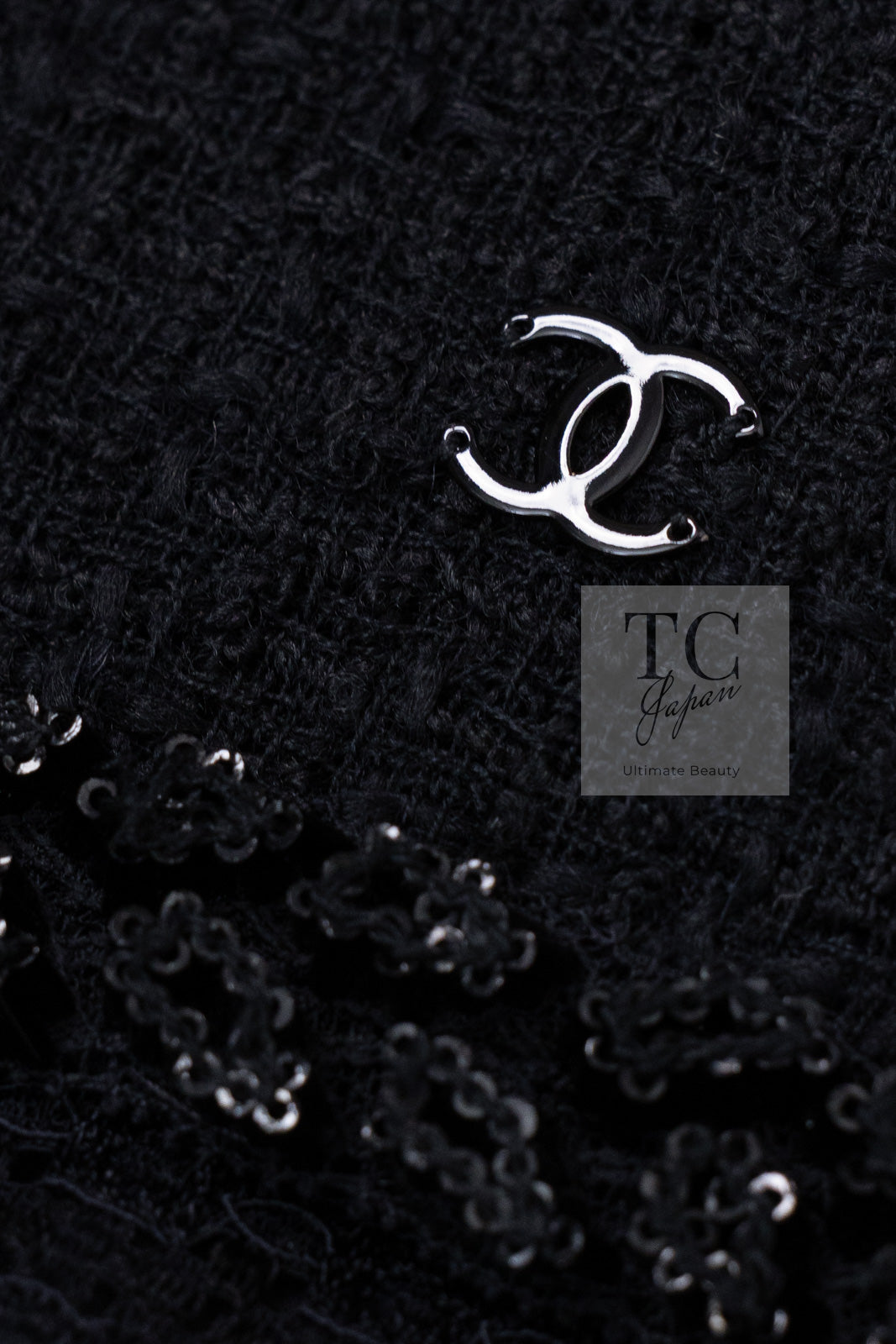 CHANEL 09C Black Jewel Embellished Mesh Lesage Tweed Cardigan Jacket 34 シャネル ブラック ジュエリー ビーズ メッシュレース カーディガン ジャケット 即発