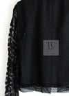 CHANEL 09C Black Jewel Embellished Mesh Lesage Tweed Cardigan Jacket 34 シャネル ブラック ジュエリー ビーズ メッシュレース カーディガン ジャケット 即発