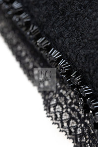 CHANEL 09C Black Jewel Embellished Mesh Lesage Tweed Cardigan Jacket 34 シャネル ブラック ジュエリー ビーズ メッシュレース カーディガン ジャケット 即発