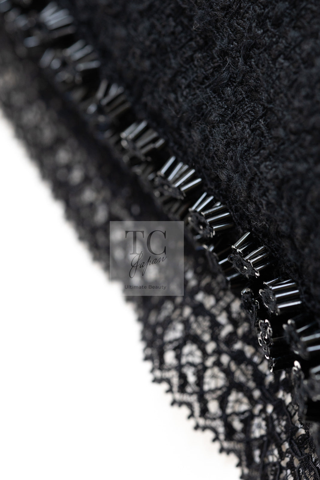 CHANEL 09C Black Jewel Embellished Mesh Lesage Tweed Cardigan Jacket 34 シャネル ブラック ジュエリー ビーズ メッシュレース カーディガン ジャケット 即発
