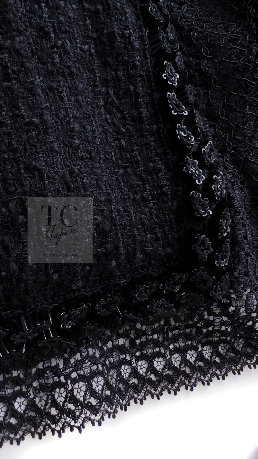 CHANEL 09C Black Jewel Embellished Mesh Lesage Tweed Cardigan Jacket 34 シャネル ブラック ジュエリー ビーズ メッシュレース カーディガン ジャケット 即発