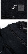 CHANEL 09C Black Jewel Embellished Mesh Lesage Tweed Cardigan Jacket 34 シャネル ブラック ジュエリー ビーズ メッシュレース カーディガン ジャケット 即発