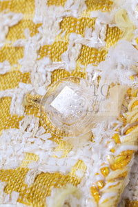 CHANEL 18S Yellow Ivory Cotton Wool Tweed Jacket 40 42 シャネル イエロー アイボリー コットン ウール ツイード ジャケット 即発