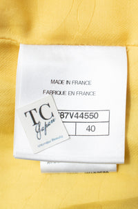 CHANEL 18S Yellow Ivory Cotton Wool Tweed Jacket 40 42 シャネル イエロー アイボリー コットン ウール ツイード ジャケット 即発