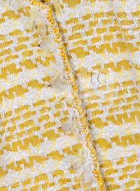 CHANEL 18S Yellow Ivory Cotton Wool Tweed Jacket 40 42 シャネル イエロー アイボリー コットン ウール ツイード ジャケット 即発