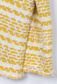 CHANEL 18S Yellow Ivory Cotton Wool Tweed Jacket 40 42 シャネル イエロー アイボリー コットン ウール ツイード ジャケット 即発