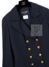 CHANEL 96A Vintage Charcoal Gray Wool 100 Gold CC Logo Buttons Jacket 38 40 シャネル ヴィンテージ チャコール グレー ウール 100% ゴールド CC ボタン ジャケット 即発