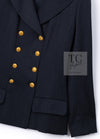 CHANEL 96A Vintage Charcoal Gray Wool 100 Gold CC Logo Buttons Jacket 38 40 シャネル ヴィンテージ チャコール グレー ウール 100% ゴールド CC ボタン ジャケット 即発