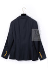 CHANEL 96A Vintage Charcoal Gray Wool 100 Gold CC Logo Buttons Jacket 38 40 シャネル ヴィンテージ チャコール グレー ウール 100% ゴールド CC ボタン ジャケット 即発