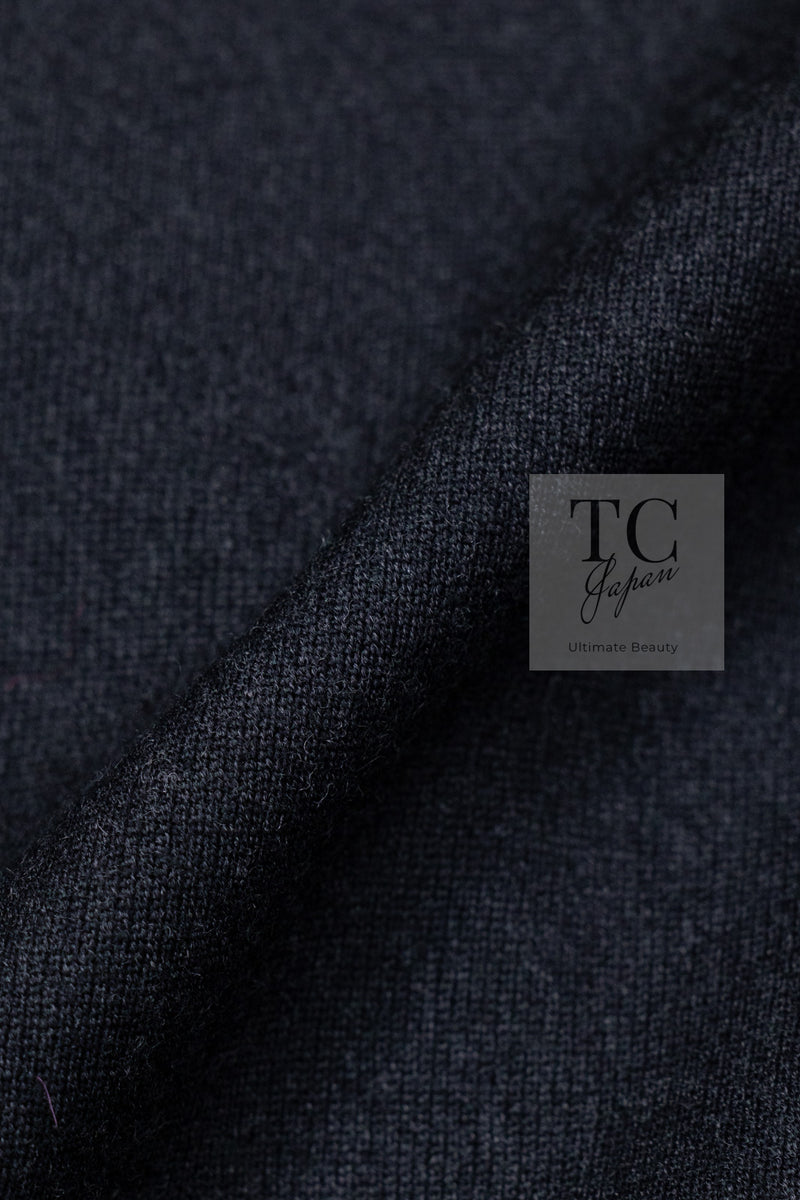 CHANEL 96A Vintage Charcoal Gray Wool 100 Gold CC Logo Buttons Jacket 38 40 シャネル ヴィンテージ チャコール グレー ウール 100% ゴールド CC ボタン ジャケット 即発