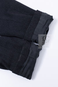 CHANEL 96A Vintage Charcoal Gray Wool 100 Gold CC Logo Buttons Jacket 38 40 シャネル ヴィンテージ チャコール グレー ウール 100% ゴールド CC ボタン ジャケット 即発