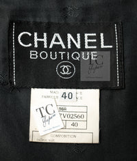 CHANEL 96A Vintage Charcoal Gray Wool 100 Gold CC Logo Buttons Jacket 38 40 シャネル ヴィンテージ チャコール グレー ウール 100% ゴールド CC ボタン ジャケット 即発