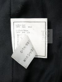 CHANEL 96A Vintage Charcoal Gray Wool 100 Gold CC Logo Buttons Jacket 38 40 シャネル ヴィンテージ チャコール グレー ウール 100% ゴールド CC ボタン ジャケット 即発