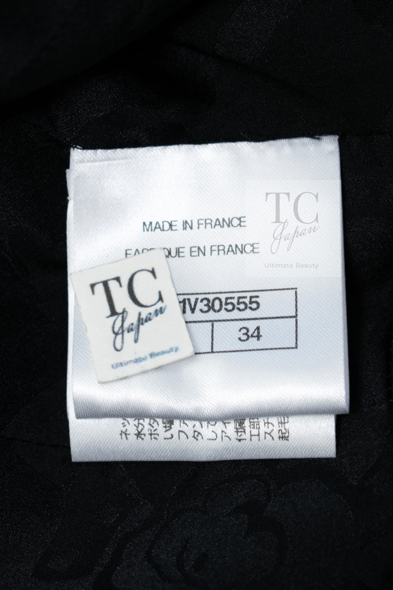 CHANEL 17PF Black Gold Trim Wool Tweed Jacket 34 シャネル ブラック ゴールド トリミング ウール ジャケット 即発