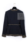 CHANEL 17PF Black Gold Trim Wool Tweed Jacket 34 シャネル ブラック ゴールド トリミング ウール ジャケット 即発