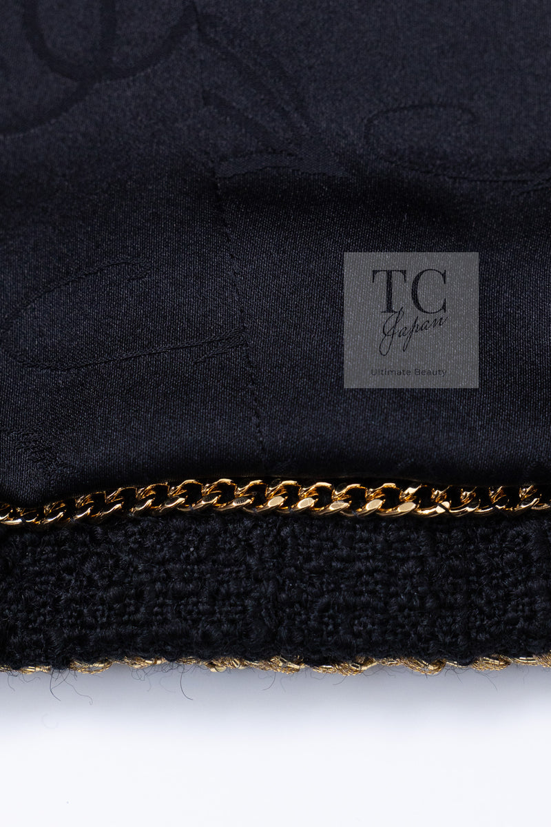 CHANEL 17PF Black Gold Trim Wool Tweed Jacket 34 シャネル ブラック ゴールド トリミング ウール ジャケット 即発