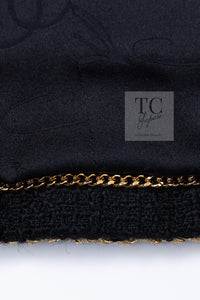 CHANEL 17PF Black Gold Trim Wool Tweed Jacket Skirt Suit 34 シャネル ブラック ゴールド トリミング ウール ジャケット スカート スーツ 即発