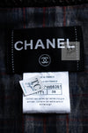 CHANEL 13PF Gray Black Brown Wool Python Trim Jacket 38 シャネル ネイビー グレー ブラック ブラウン ウール パイソン トリミング ジャケット 即発