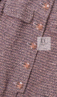 CHANEL 18PS Pink Black Fringe Cotton Collarless Tweed Jacket 34 36 シャネル ピンク ブラック フリンジ コットン ノーカラー ツイード ジャケット 即発