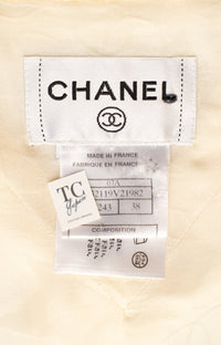 CHANEL 07A Creme Ivory Gold Chain Trim Wool Tweed Jacket 34 36 38 シャネル クリーム アイボリー ゴールド チェーン トリム ウール ツイード ジャケット 即発 - TC JAPAN