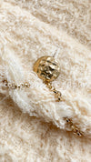 CHANEL 07A Creme Ivory Gold Chain Trim Wool Tweed Jacket 34 36 シャネル クリーム アイボリー ゴールド チェーン トリム ウール ツイード ジャケット 即発