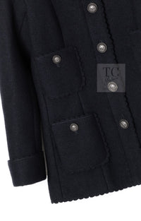 CHANEL 14PF Black CC Button Wool Coat Jacket 34 シャネル ブラック ココボタン ウール コート ジャケット 即発