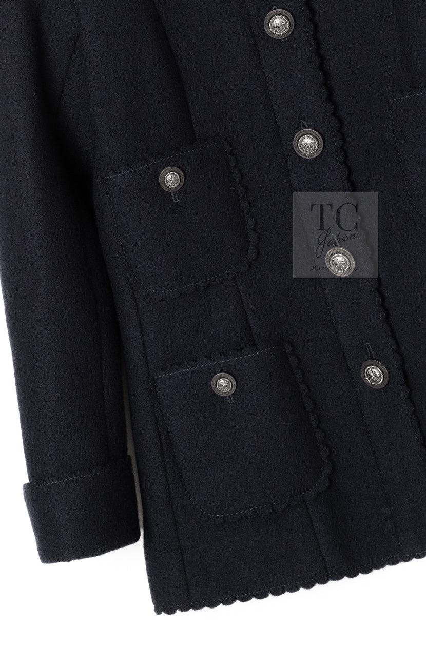CHANEL 14PF Black CC Button Wool Coat Jacket 34 シャネル ブラック ココボタン ウール コート ジャケット 即発