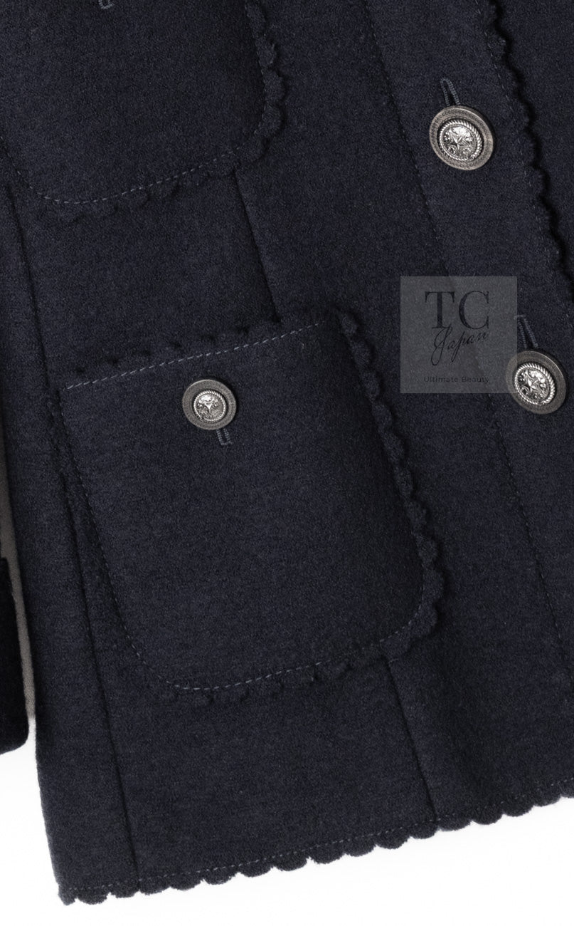 CHANEL 14PF Black CC Button Wool Coat Jacket 34 シャネル ブラック ココボタン ウール コート ジャケット 即発