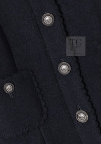 CHANEL 14PF Black CC Button Wool Coat Jacket 34 シャネル ブラック ココボタン ウール コート ジャケット 即発