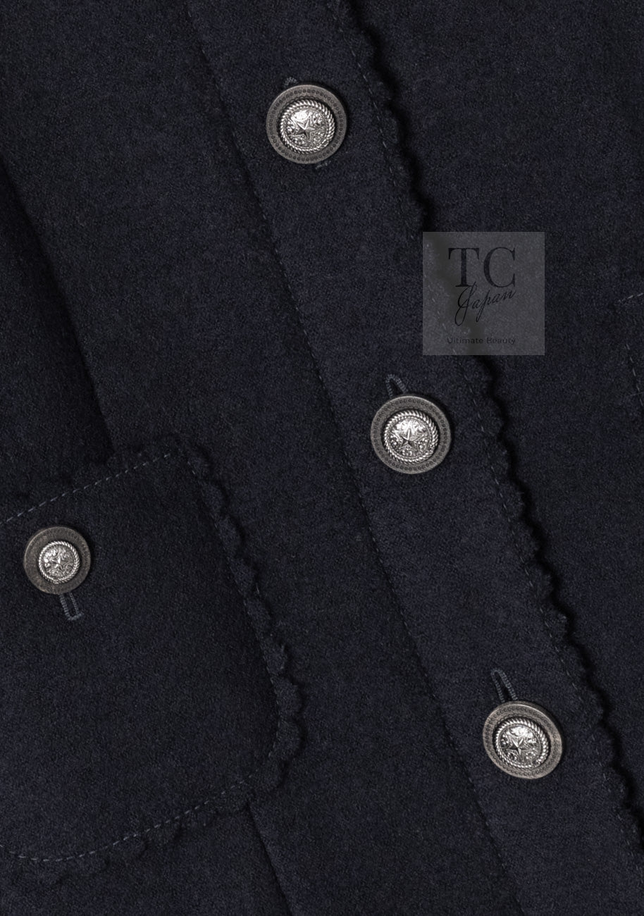 CHANEL 14PF Black CC Button Wool Coat Jacket 34 シャネル ブラック ココボタン ウール コート ジャケット 即発