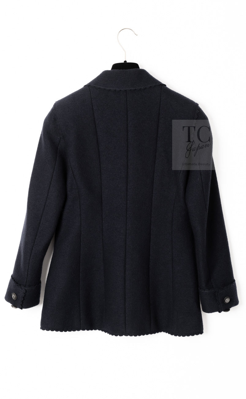 CHANEL 14PF Black CC Button Wool Coat Jacket 34 シャネル ブラック ココボタン ウール コート ジャケット 即発
