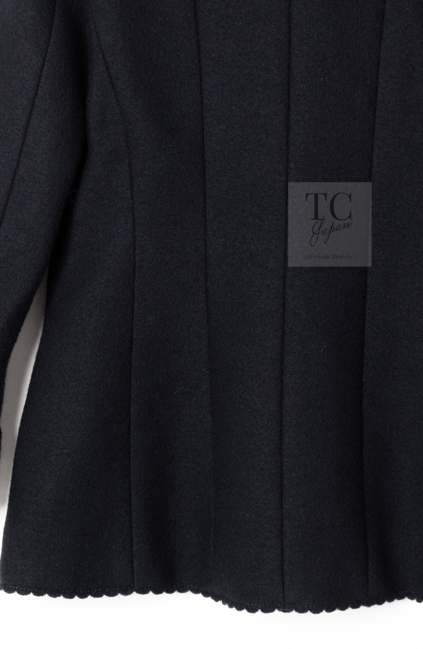 CHANEL 14PF Black CC Button Wool Coat Jacket 34 シャネル ブラック ココボタン ウール コート ジャケット 即発