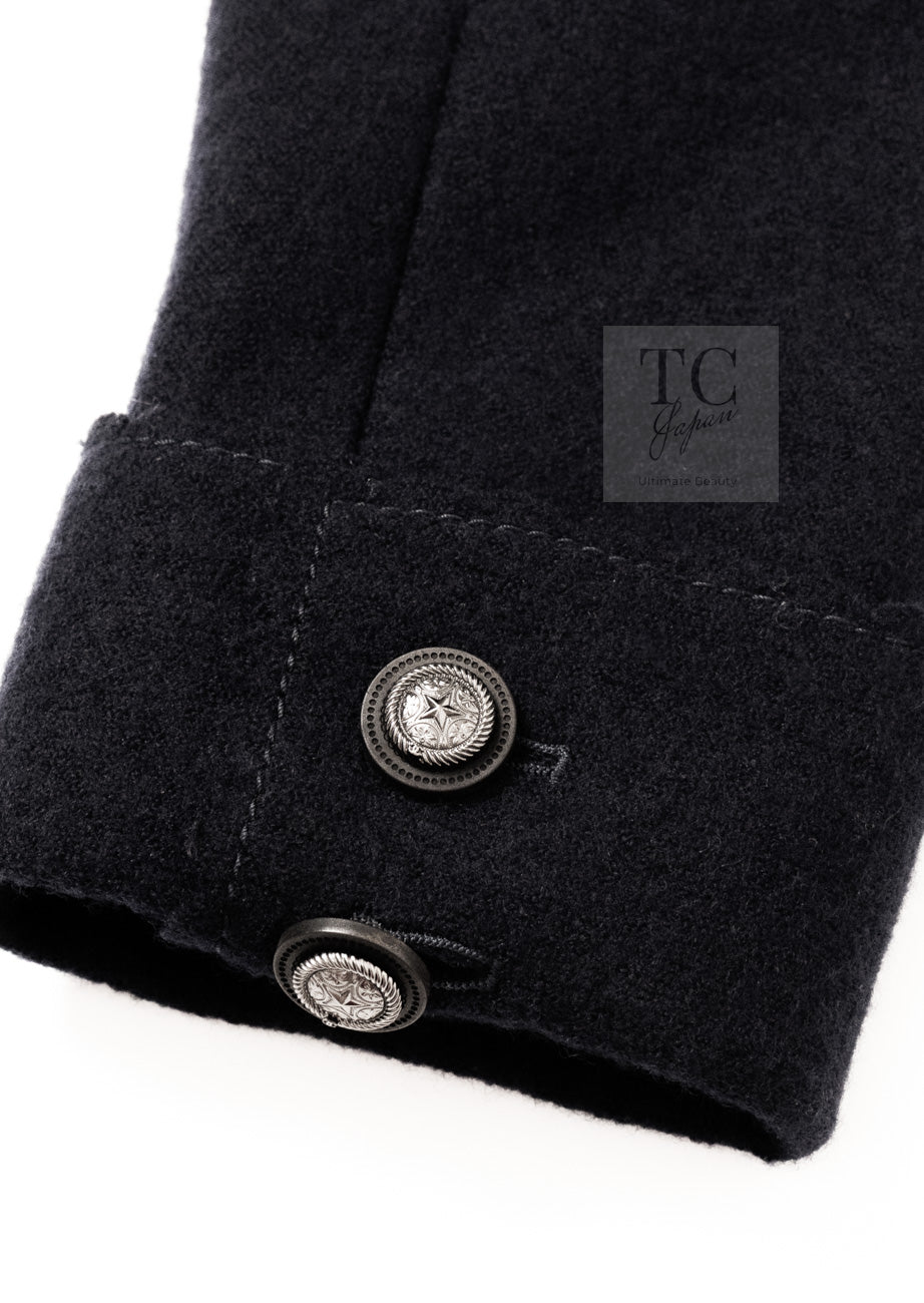 CHANEL 14PF Black CC Button Wool Coat Jacket 34 シャネル ブラック ココボタン ウール コート ジャケット 即発