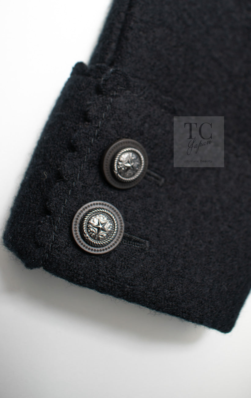 CHANEL 14PF Black CC Button Wool Coat Jacket 34 シャネル ブラック ココボタン ウール コート ジャケット 即発