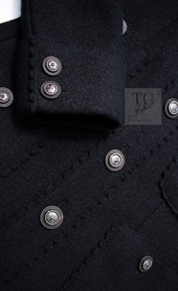 CHANEL 14PF Black CC Button Wool Coat Jacket 34 シャネル ブラック ココボタン ウール コート ジャケット 即発