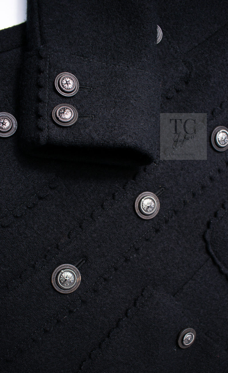 CHANEL 14PF Black CC Button Wool Coat Jacket 34 シャネル ブラック ココボタン ウール コート ジャケット 即発