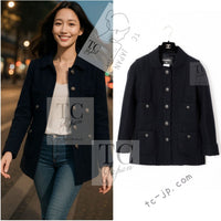 CHANEL 14PF Black CC Button Wool Coat Jacket 34 シャネル ブラック ココボタン ウール コート ジャケット 即発