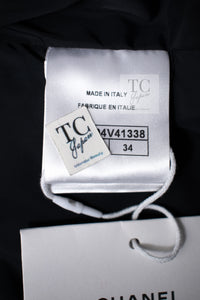 CHANEL 16B Grey Black Herringbone Pattern Mohair Alpaca Hood Jacket 34 シャネル グレー ブラック ヘリンボーン チェック 柄 モヘア アルパカ フード付きジャケット 即発