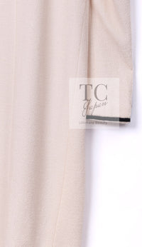 CHANEL 14C Ivory Black Trim Stand Collar Wool Jacket Coat 40 シャネル アイボリー ブラック トリム スタンド襟 ウール ジャケット コート 即発