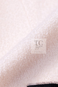 CHANEL 14C Ivory Black Trim Stand Collar Wool Jacket Coat 40 シャネル アイボリー ブラック トリム スタンド襟 ウール ジャケット コート 即発