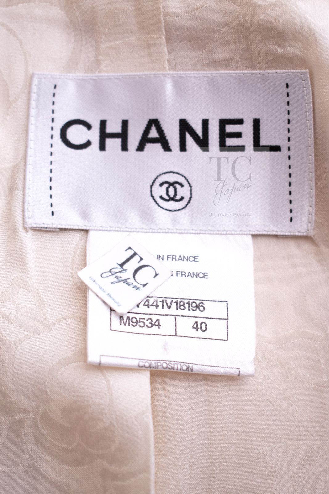 CHANEL 14C Ivory Black Trim Stand Collar Wool Jacket Coat 40 シャネル アイボリー ブラック トリム スタンド襟 ウール ジャケット コート 即発