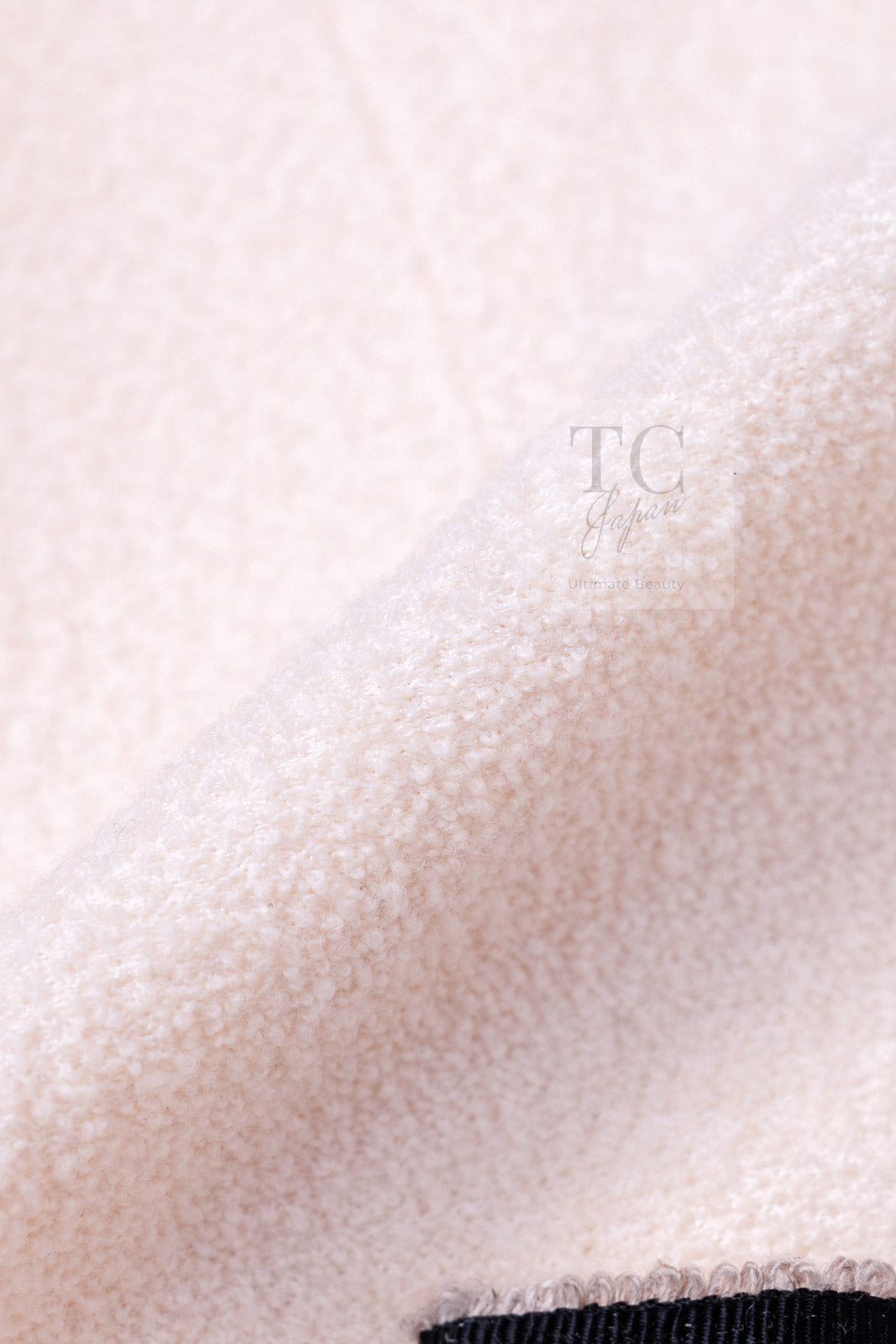 CHANEL 14C Ivory Black Trim Stand Collar Wool Jacket Coat 40 シャネル アイボリー ブラック トリム スタンド襟 ウール ジャケット コート 即発