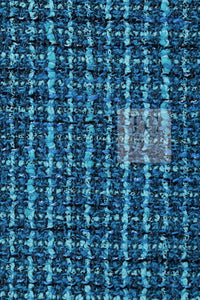 CHANEL 22PS Turquoise Blue Lion Button Tweed Jacket 36 38 シャネル ターコイズ ブルー ライオン ボタン ツイード ジャケット 即発