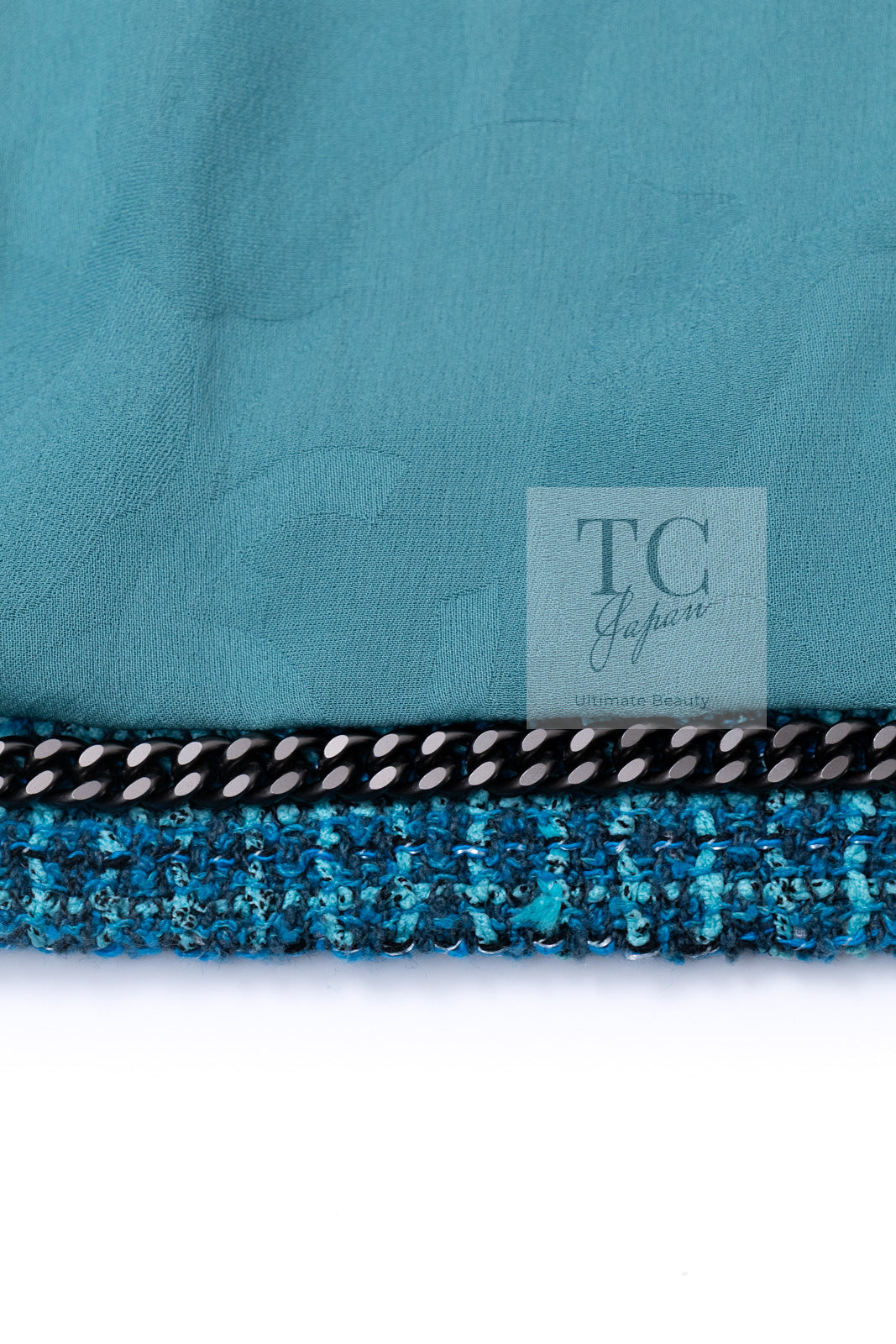 CHANEL 22PS Turquoise Blue Lion Button Tweed Jacket 36 38 シャネル ターコイズ ブルー ライオン ボタン ツイード ジャケット 即発