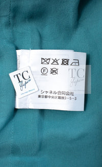 CHANEL 22PS Turquoise Blue Lion Button Tweed Jacket 36 38 シャネル ターコイズ ブルー ライオン ボタン ツイード ジャケット 即発